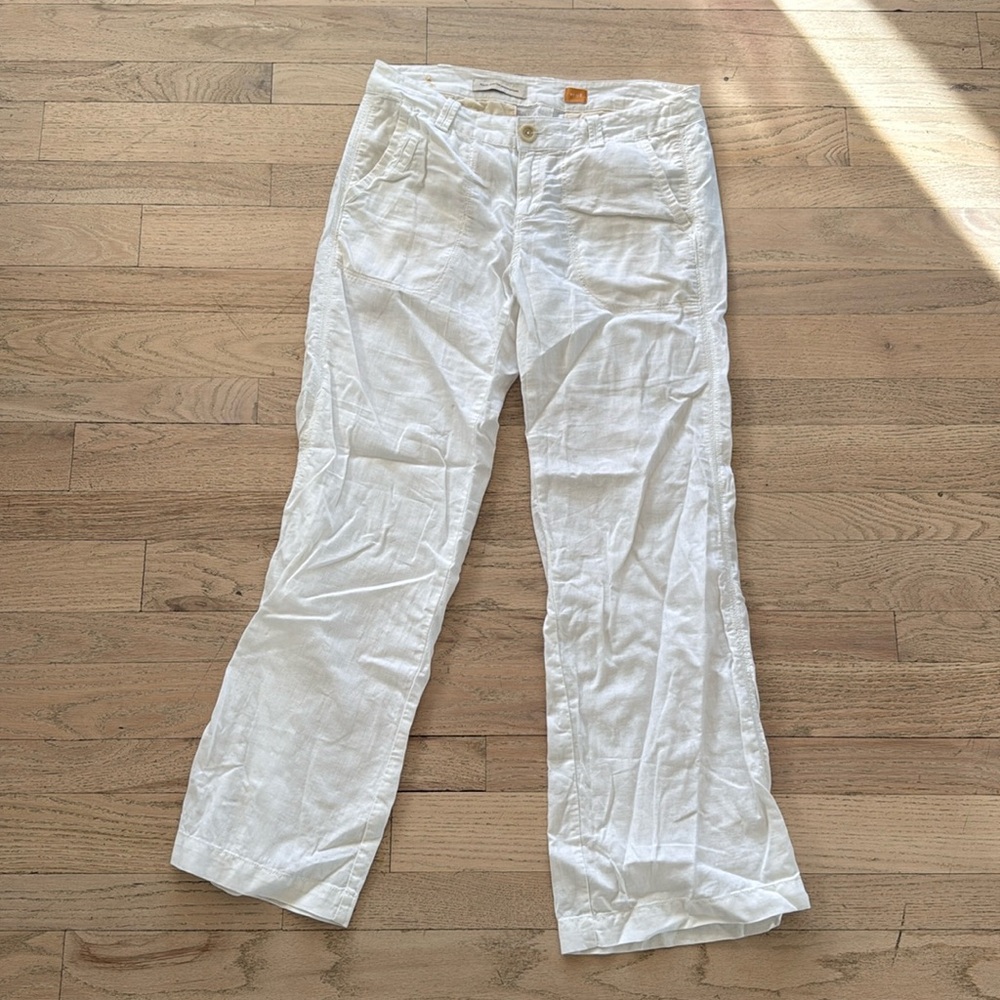 Pilcro and the letterpress white linen pants